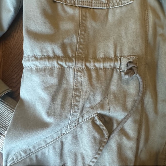 American Eagle green Utility Jacket Pink Fur Hood Parka Sherpa Y2K 00s coat - Picture 6 of 13